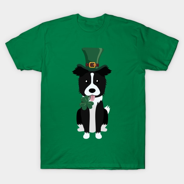 Border Collie St. Patrick's Day Dog Lover Owner Gift T-Shirt by peter2art